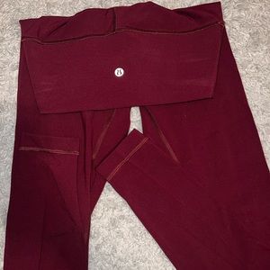 burgundy lululemon leggings size 4 , worn only a few times